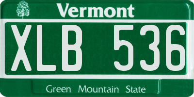 VT license plate XLB536