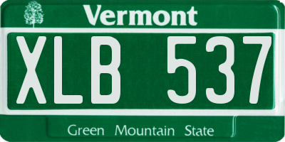 VT license plate XLB537