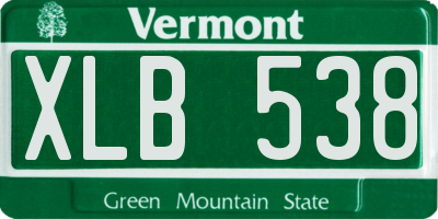 VT license plate XLB538