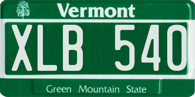 VT license plate XLB540