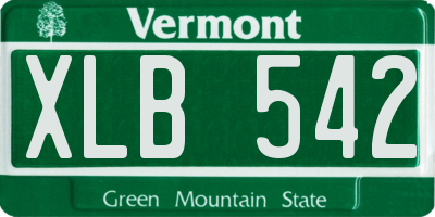 VT license plate XLB542
