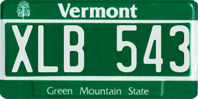 VT license plate XLB543