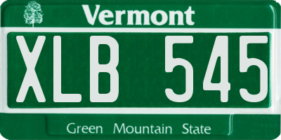 VT license plate XLB545