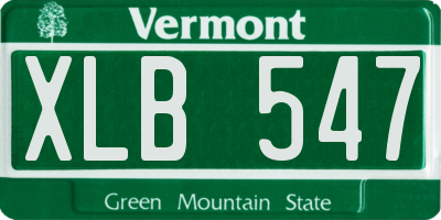 VT license plate XLB547