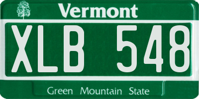VT license plate XLB548