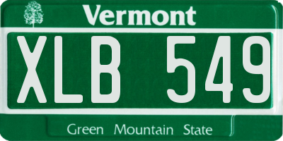 VT license plate XLB549