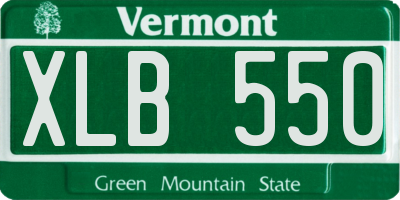VT license plate XLB550
