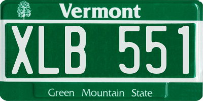 VT license plate XLB551