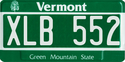 VT license plate XLB552