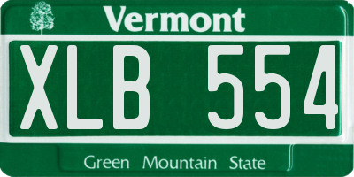 VT license plate XLB554