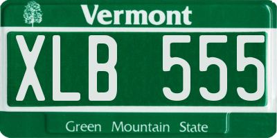 VT license plate XLB555