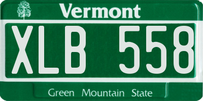 VT license plate XLB558