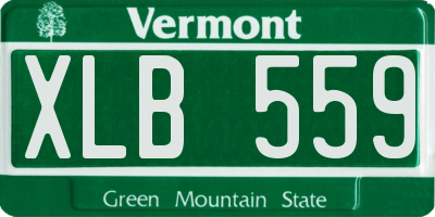 VT license plate XLB559