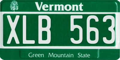 VT license plate XLB563