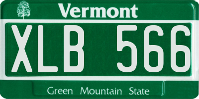 VT license plate XLB566
