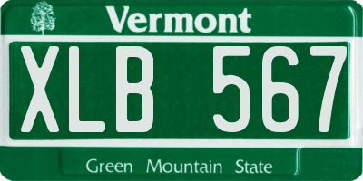 VT license plate XLB567