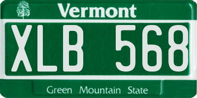 VT license plate XLB568