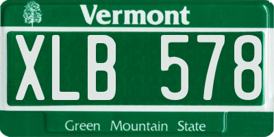 VT license plate XLB578