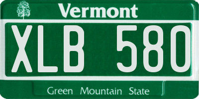 VT license plate XLB580