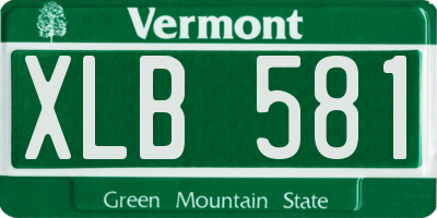 VT license plate XLB581