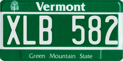 VT license plate XLB582