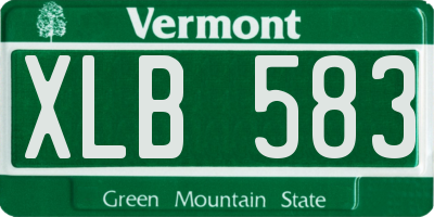 VT license plate XLB583