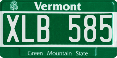 VT license plate XLB585