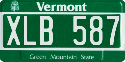 VT license plate XLB587