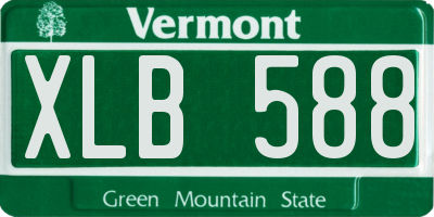 VT license plate XLB588