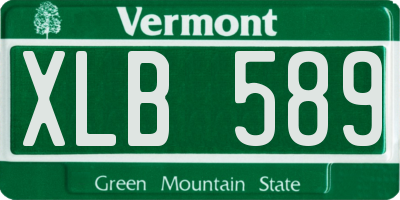 VT license plate XLB589