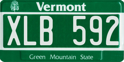 VT license plate XLB592