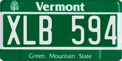 VT license plate XLB594