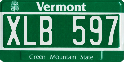 VT license plate XLB597