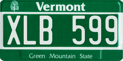 VT license plate XLB599