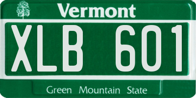 VT license plate XLB601