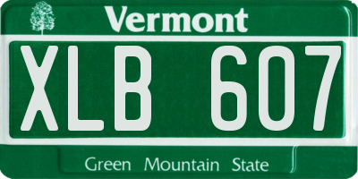 VT license plate XLB607