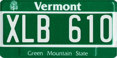 VT license plate XLB610