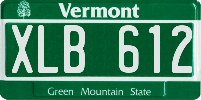 VT license plate XLB612