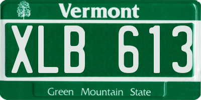 VT license plate XLB613