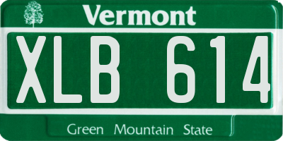 VT license plate XLB614