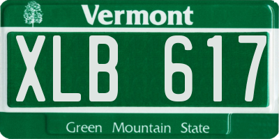 VT license plate XLB617