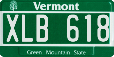 VT license plate XLB618