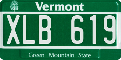 VT license plate XLB619