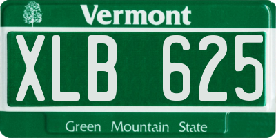 VT license plate XLB625