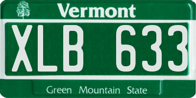 VT license plate XLB633