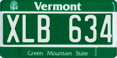VT license plate XLB634