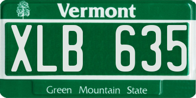 VT license plate XLB635