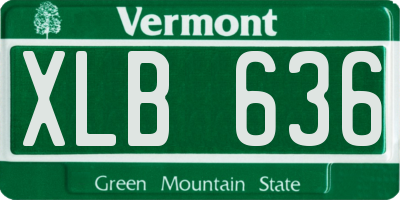 VT license plate XLB636