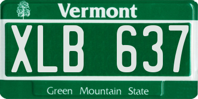 VT license plate XLB637