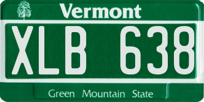 VT license plate XLB638